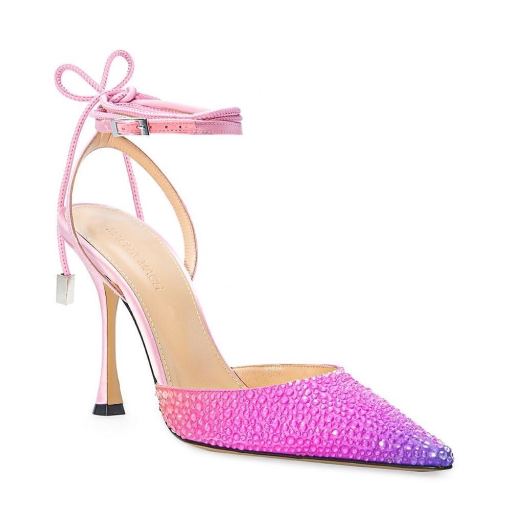 Mach & Mach Crystal-embellished ombré satin pumps size 38.5
